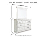 Kanwyn King Panel Bed, Dresser, Mirror and 2 Nightstands