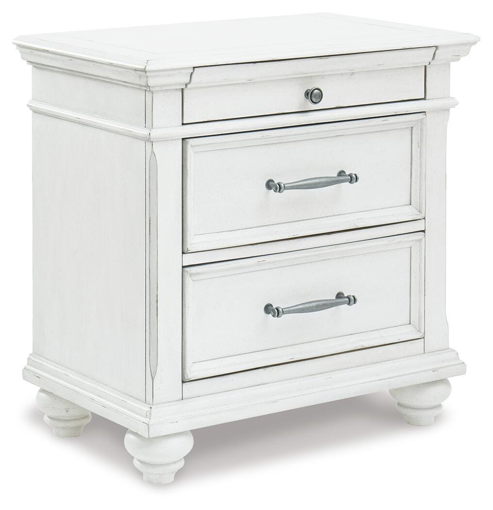 Kanwyn Queen Upholstered Panel Bed, Dresser, and Nightstand