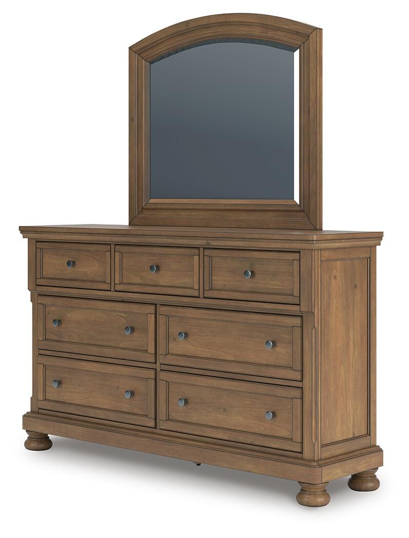 Feddinger Queen Sleigh Storage Bed, Dresser and Mirror