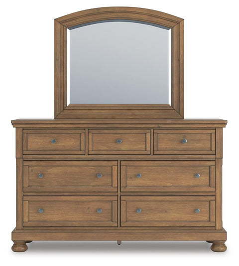 Feddinger Queen Sleigh Storage Bed, Dresser and Mirror