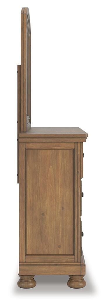 Feddinger Queen Sleigh Storage Bed, Dresser and Mirror