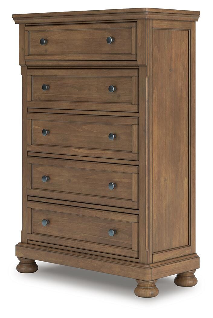Feddinger King Panel Bed, Dresser, Mirror, Chest and 2 Nightstands