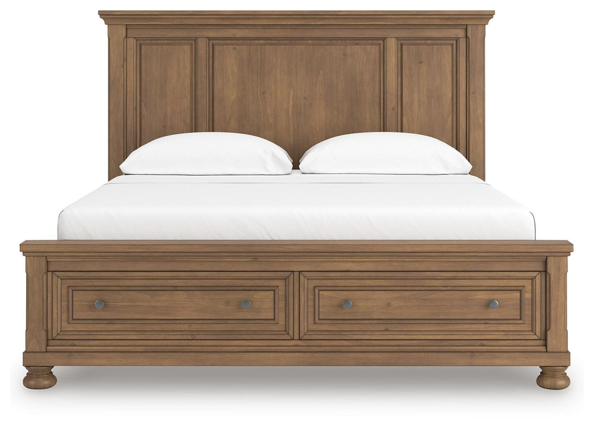 Feddinger California King Panel Storage Bed, Dresser and Nightstand