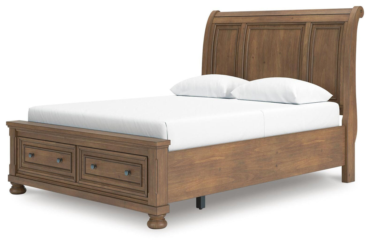 Feddinger Queen Sleigh Storage Bed, Dresser and Mirror