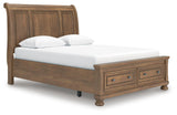Feddinger Queen Sleigh Storage Bed, Dresser and Mirror