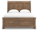 Feddinger Queen Sleigh Storage Bed, Dresser and Mirror