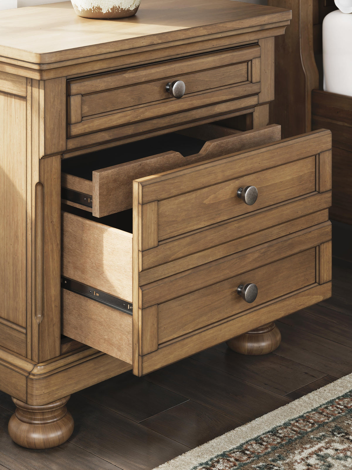 Feddinger King Panel Storage Bed, Dresser, Mirror, Chest and Nightstand