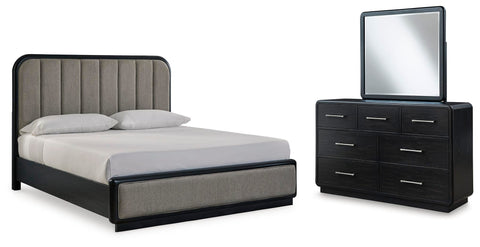 Rowanbeck California King Upholstered Panel Bedroom Set
