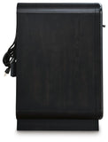Rowanbeck Queen Upholstered Panel Bed, Dresser, Mirror and Nightstand