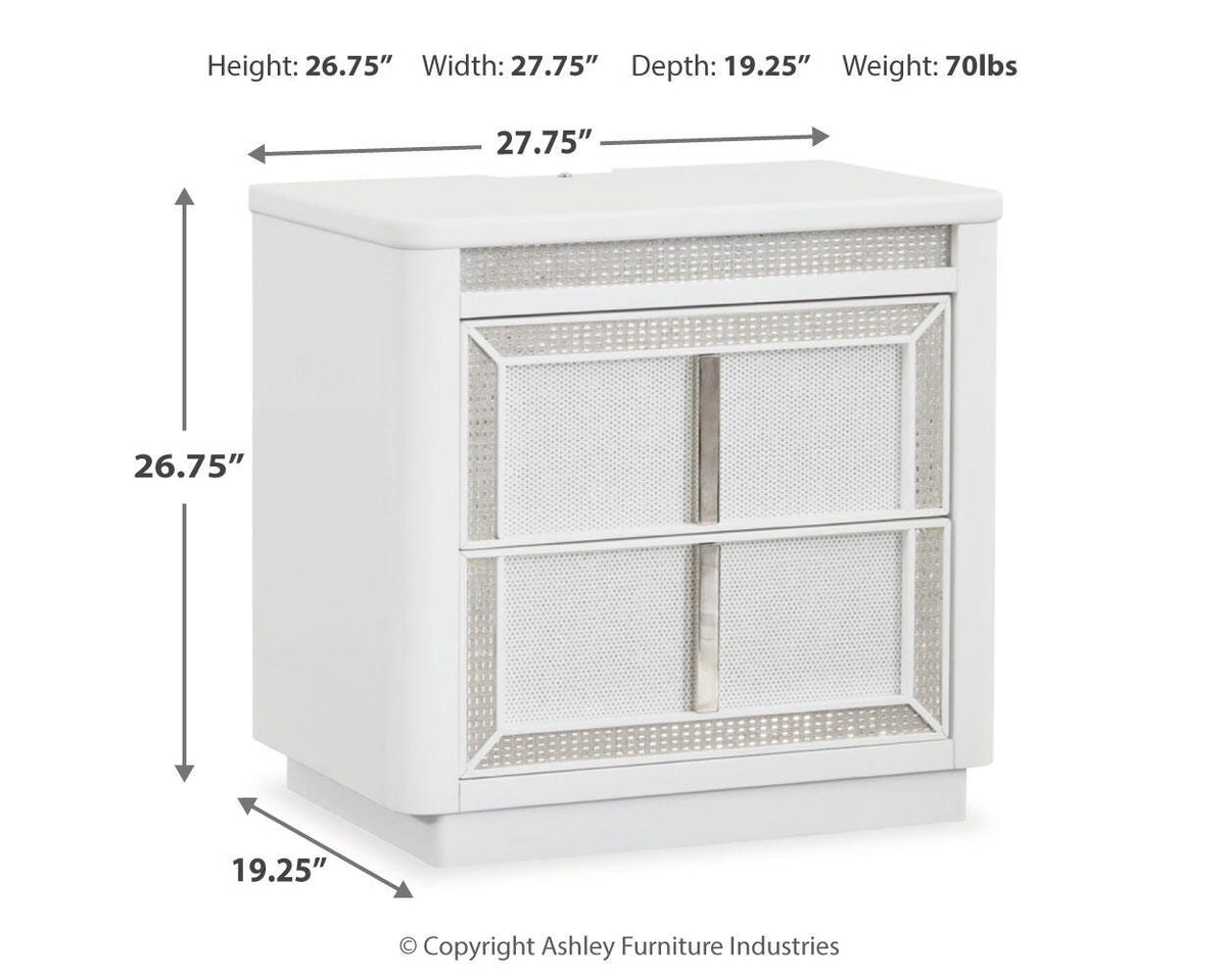 Chalanna Queen Panel Storage Bed and Nightstand