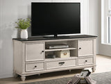 Saywer Antique 68" White/Brown TV Stand - Crown Mark | Olivia Furniture
