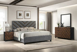 Zane Brown/Gray Upholstered Bedroom Set
