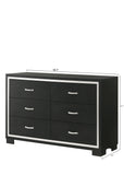 Gennro Black Corduroy Upholstered Panel Bedroom Set