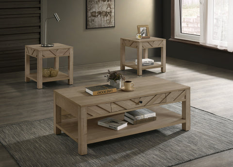 Valor Light Brown 3-Piece Cocktail Set - Crown Mark | Olivia Furniture