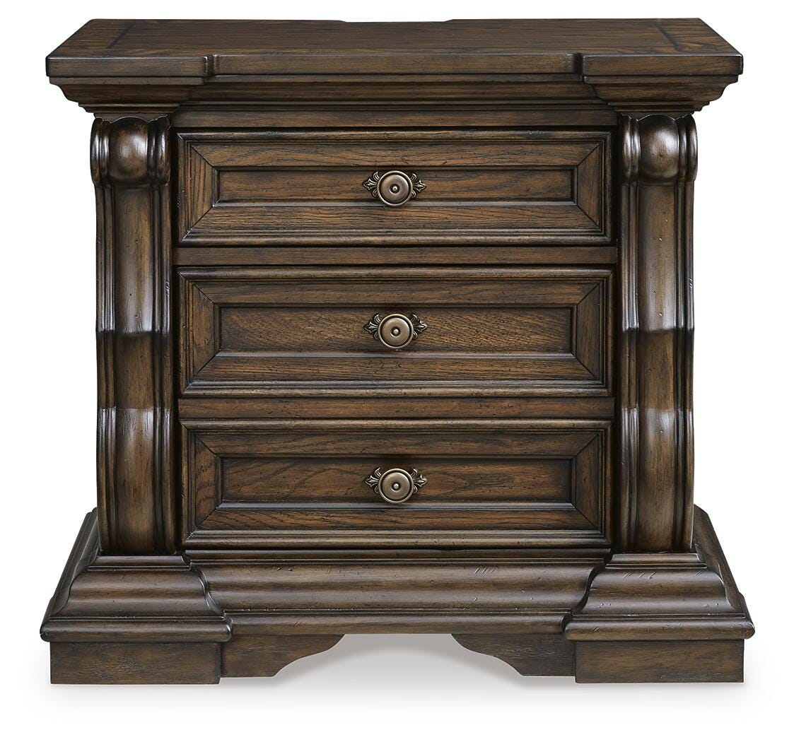 Maylee King Upholstered Bed, Dresser, Mirror, Chest and 2 Nightstands