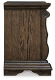 Maylee King Upholstered Bed, Dresser, Mirror, Chest and 2 Nightstands