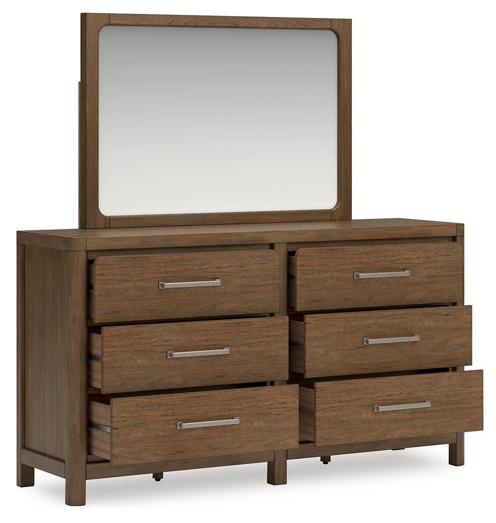 Cabalynn Queen Panel Bed with Storage, Dresser and Mirror