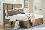 Cabalynn California King Panel Bed with Storage, Dresser and Mirror