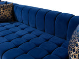 Ariana Velvet Blue Double Chaise Sectional