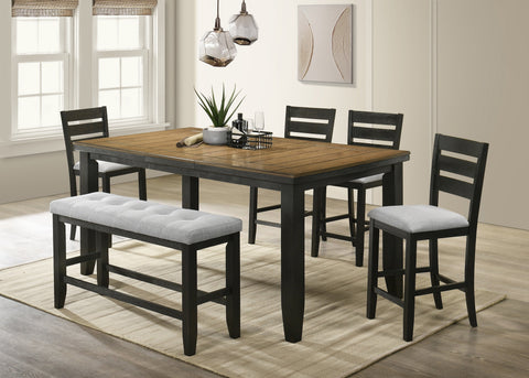 Bardstown Charcoal/Brown/Wheat Extendable Counter Height Dining Set | Crown Mark | Olivia Furniture