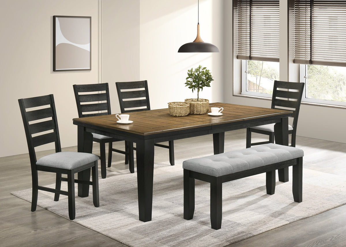 Bardstown Charcoal/Wheat Dining Bench - Crown Mark | Olivia Furniture