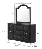 Cameo Black Bedroom Mirror (Mirror Only) - Crown Mark | Olivia Furniture