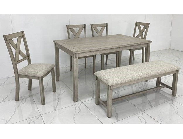 Clara Drift Wood Dining Bench - Crown Mark | Olivia Furniture