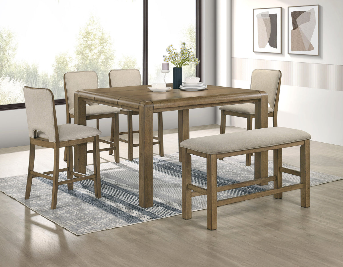 Cockrell Brown/Beige Counter Height Table with 18"Leaf