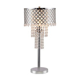 Crystal On Mesh Chrome 28" Touch Table Lamp - Crown Mark | Olivia Furniture