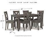 Caitbrook Dining Table and Chairs (Set of 7)