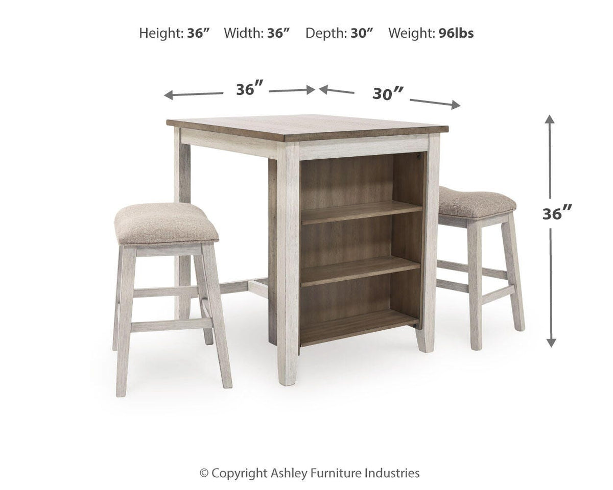 Skempton Counter Height Dining Table and Bar Stools (Set of 3)