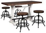 Valebeck Counter Height Dining Table and 4 Barstools