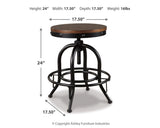 Valebeck Counter Height Dining Table, 6 Barstools and Server