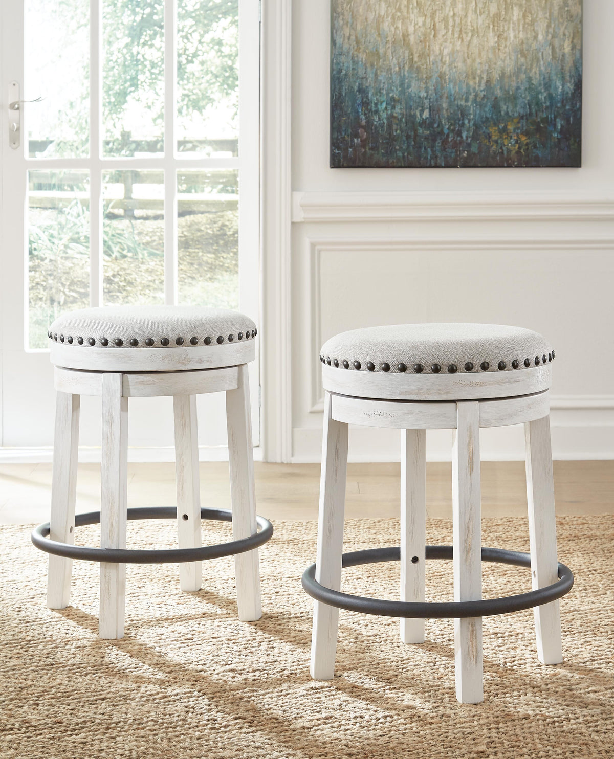 Valebeck Counter Height Dining Table and 6 Barstools