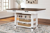 Valebeck Counter Height Dining Table and 6 Barstools