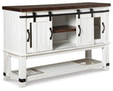 Valebeck Counter Height Dining Table, 6 Barstools and Server