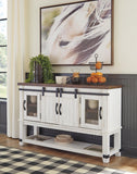 Valebeck Counter Height Dining Table, 6 Barstools and Server