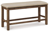 Moriville Counter Height Dining Table with 4 Barstools and Bench