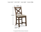 Moriville Counter Height Dining Table with 4 Barstools, Bench, and Server