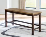 Rylandeen Counter Height Extension Dining Table 4 Barstools and Bench