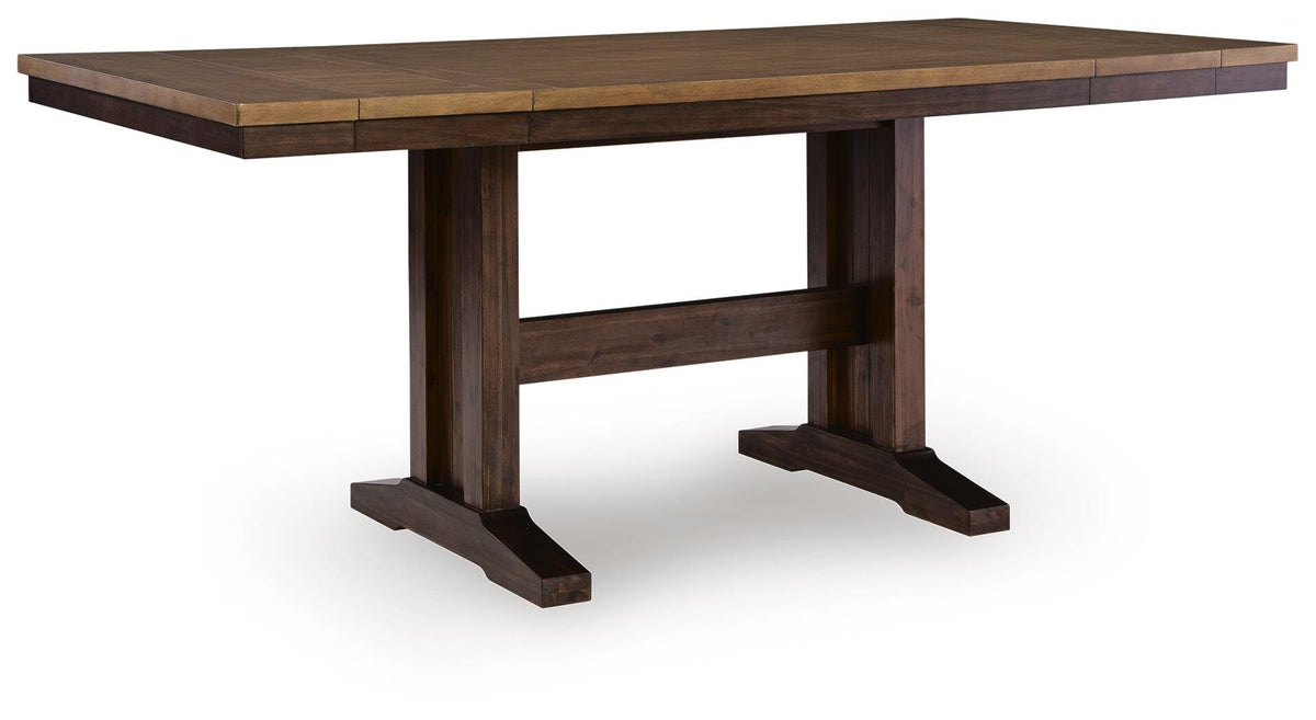 Rylandeen Counter Height Extension Dining Table 4 Barstools and Bench