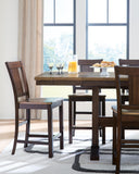 Rylandeen Counter Height Extension Dining Table and 6 Barstools