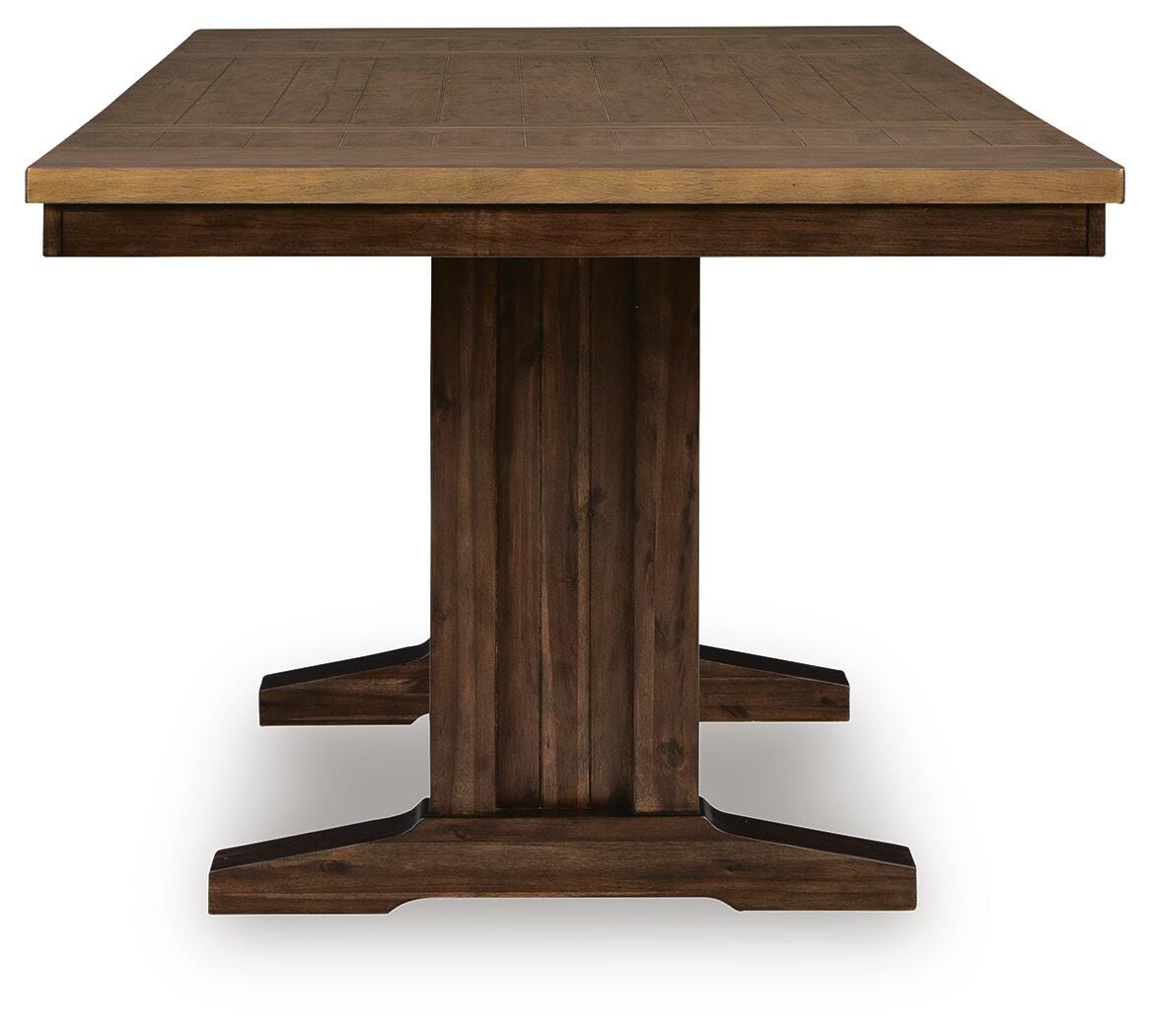 Rylandeen Counter Height Extension Dining Table 4 Barstools and Bench