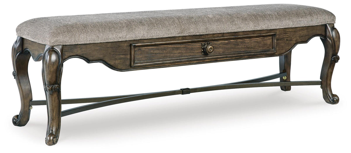 Maylee Dining Table, 6 Chairs and Bench