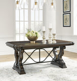 Maylee Dining Table, 6 Chairs and Bench