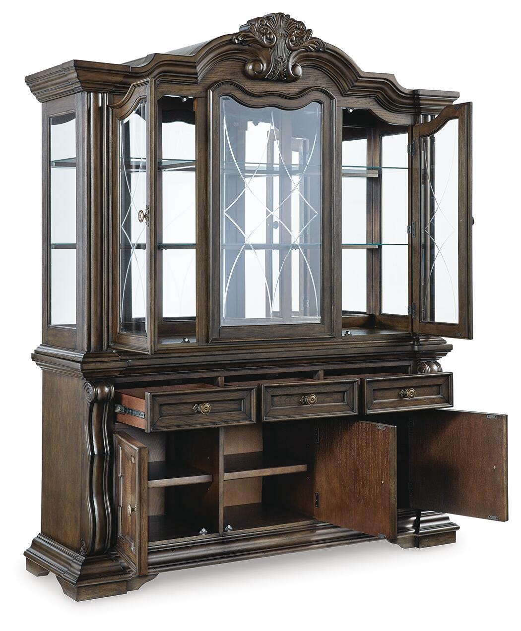 Maylee Dining Table with 6 Chairs and Buffet and Hutch