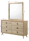 Dawson Light Wood Bedroom Mirror (Mirror Only) - Crown Mark | Olivia Furniture