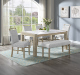 Dune Light Gray Genuine Marble Dining Set | Crown Mark | Olivia Furniture