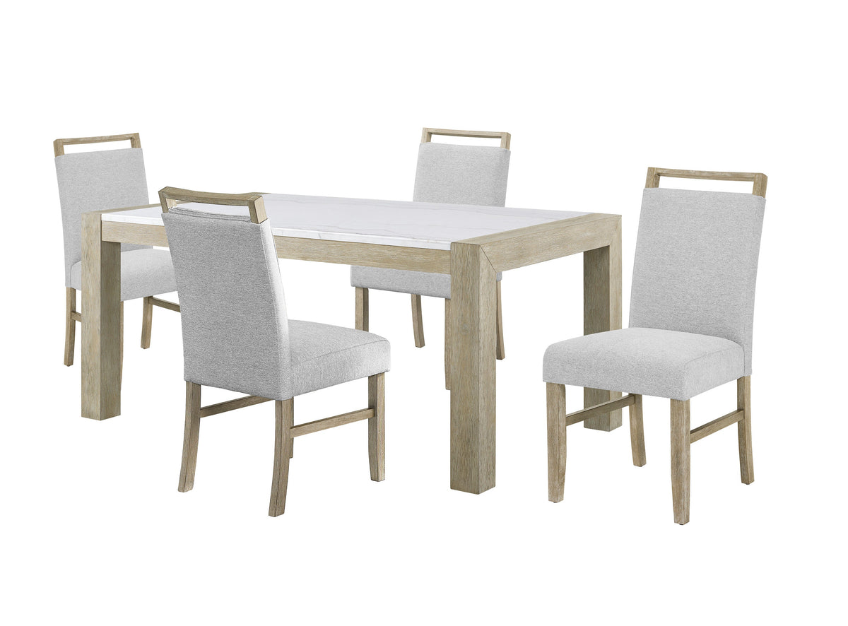 Dune Light Gray Genuine Marble Dining Set | Crown Mark | Olivia Furniture