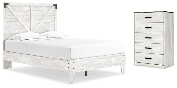 Shawburn Full Crossbuck Panel Platform Bedroom Set